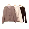 Casaco de Lã de Cordeiro Feminino Novo Estilo Coreano Solto Novo Outono Pequeno Solto Cardigan de Veludo de Cordeiro Cor Sólida Top