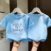 Ropa para Niños Camiseta de Manga Corta Estilo Coreano para Niños Verano Nuevo Top Estampado Talla Mediana y Grande para Niños Delgado Versátil Camiseta de Cuello Redondo