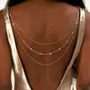 Corrente de Corpo Multicamadas Simples Elegante Normcore Transfronteiriça Corrente para Corpo Feminina Moda Europeia e Americana Sexy Corrente para Costas de Biquíni Joia