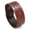 Pulseira de couro de vaca com padrão em relevo simples novo estilo retrô europeu e americano joias masculinas personalizadas joias de tendência criativa