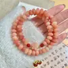 Pulsera de Raíz de Bodhi Rosa y Morada Más Vendida en Transmisión en Vivo con Cuentas de Ábaco Flor de Ciruelo, Joyería de Estilo Chino Nuevo de Doble Círculo, Pulsera de Amistad para Mujeres, Al por Mayor