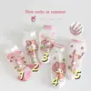 Meias Finas de Verão Absorventes de Suor Estilosas Meias para Meninas Estilo Princesa Bebê Merlot Malha Desenho Animado Meias de Gelo Infantis