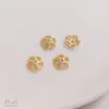 Preserva Cor Ouro 14K Preenchido Recortado Trevo de Quatro Folhas Suporte para Flor Pequena Flor de Ameixa Porta-Contas Espaçador Fio para Pulseira DIY Acessórios de Joalheria