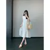 Vestido de diosa de las hadas~Ligero y transpirable estilo bosque de Tencel bordado línea A holgado sin mangas para mujer verano H060523