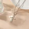 Colar Cruz de Aço Inoxidável Europeu e Americano Mais Vendido Cruzada Amor Vazado Não Desbota Personalizado Hip-Hop Joias Joias