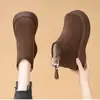 Botas de plataforma estilo Birkenstock, botas de invierno para mujer 2026, diseñadas para mujeres menudas, con forro de polar para abrigar, y un diseño de bota corta estilo británico