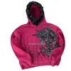 Moletom com Capuz e Zíper Manga Longa Estampado Gola de Pelo Y2K Jaqueta Punk Dark Street Style Hip-Hop Ins