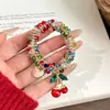 Pulsera Coreana de Temperamento Colorido Dos Vías Lazo para el Cabello Cuerda para la Cabeza Cuerda para el Cabello de Mejor Amiga Banda de Goma de Cereza Accesorio para el Cabello de Cola de Caballo Mujeres