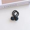 Elástico de Cabelo Preto Grande para Menina Elástico de Borracha Cabeça Oval de Bola Simples Elegante Estilo Floresta Não Machuca o Cabelo Elástico de Cabelo Pronto