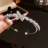 Pulsera Abierta Irregular de Zirconia Ovalada Cuadrada Pulsera de Lujo Ligero de Gama Alta Exquisita Moda Versátil para Mujer