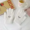 Guantes de Pantalla Táctil de Invierno Estilo Coreano Forro de Felpa Engrosados Color Sólido Guantes Calientes Ciclismo Resistentes al Frío Guantes de Felpa con Patrón de Piña