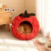 Nido para Gatos Hecho a Mano DIY Transfronterizo, Caliente de Invierno, Cerrado, Forma de Fruta, Suministros a Prueba de Frío, Nido para Mascotas Tejido de Lana