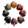 Colgante de Piedra Natural con Forma de Corazón para Venta Transfronteriza del Fabricante Cuarzo Rosa Ágata Collar con Corazón Color Melocotón Accesorios para DIY Cristal Natural al por Mayor
