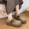 Mules Versáteis Rad Novas de Um Passo Femininas Tamanho Pequeno 2026 Fivela de Cinto Outono Sola Grossa Lindo Marrom