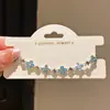 Elegantes flores azules adornadas~Pulsera con cierre de flor ovalada de circón de lujo, pulsera de moda y exquisita, joyería de nicho de alta gama para mujeres
