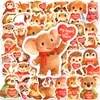 Conjunto Novo Transfronteiriço de 50 Adesivos de Animais Super Fofos com Corações para Expressar Amor, Adesivos Decorativos Fofos e Divertidos para Diários e Envelopes