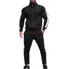 Conjunto de Dos Piezas para Hombre de Manga Larga para Otoño e Invierno de Amazon Transfronterizo con Chaqueta Deportiva Casual de Cuello Alto de Color Contrastante y Sudadera Traje para Hombre