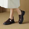 Versión de Piel de Oveja ~ Nuevos Mocasines Retro Británicos de Punta Redonda y Suela Gruesa para 2024 con Zapatos Slip-On de Piel de Cabra Recogida a Mano para Mujer