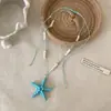 Colar Longo em Camadas Estrela-do-Mar Dopamina de Verão para Mulheres, Nova Corrente de Clavícula Estilo Férias na Beira-Mar, Acessório de Design Exclusivo