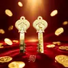 Estilo Étnico Chinês Liga Peixes Signo do Zodíaco Chaveiro Pingente Presente Pingente Acessórios Decorativos de Metal Pendente de Bolsa