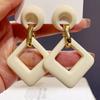 Aretes Geométricos de Diamante Aguja de Plata Color Rojo Rosado Fruta del Dragón Nuevo Temperamento Personalidad Exagerados Celebridad de Internet Aretes Atmosféricos Aretes