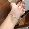 Colección Popular de Pulseras de Lujo Ligero Estilo Transfronterizo de Xiaohongshu Llena de Diamantes Cepillado Temperamento de Alta Gama Collar Super Hada