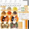 Kit de máscara facial de gato DIY transfronteiriço inclui máscara de gato em branco, pelo artificial de pelúcia, pincel para tecido e malha plástica