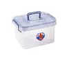 Caja de Medicamentos Grande Transparente de Doble Capa, Caja de Almacenamiento de Medicamentos de Primeros Auxilios de Gran Capacidad, Caja de Medicamentos de Emergencia para el Hogar Multifunción