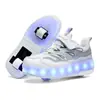 Zapatos de Patín Transformables de Cuatro Ruedas Baratos para Niñas, Patines con Luces, Juguete para Niños, Patines de Ocho Ruedas para Niños