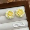 Brincos Florais Degradê Estilo Férias de Verão, Brincos Dopamina Únicos, Design de Nicho, Brincos Modernos e Elegantes para Mulheres