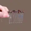 Pente Invertido de Strass Grampo de Cabelo Sem Costura Presilha para Franja Artefato de Cabelo de Alta Qualidade Pente Simples Presilha para Parte de Trás da Cabeça Feminina Ornamento de Cabeça