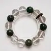 [Brisa Nocturna de Temporada] Pulsera Doble Natural de Cristal Blanco para Mujer Más Fácil de Combinar Pulsera de Lepidolita Verde Obsidiana Plateada Lote