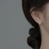 Ailuoqi Aretes Dulces de Plata S925 para Mujer Estilo Coreano Pequeños Frescos Verano Letra Diamante Aretes Redondos M00307
