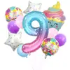 Set de Globos de Película de Aluminio para Helado de Verano Transfronterizo 40 pulgadas Cielo Estrellado Globo Digital Decoraciones para Escena de Fiesta de Cumpleaños