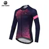 Roupas de Ciclismo de Outono Xingheng Letra Feminina Nova Roupa de Ciclismo com Absorção de Umidade e Calça Roupa de Ciclismo Estampada Top Longo