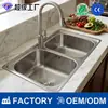 Fregadero Doble de Acero Inoxidable Cepillado con Dos Cubetas Grandes, Fácil de Limpiar, Cuerpo de Fregadero Profundizado, Lavabo para Verduras, Fregadero de Cocina