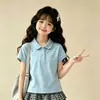 Conjunto de Verano para Niña 2026 Nuevo Casual Camisa Polo de Manga Corta Falda de Cuadros con Pastel Moda Conjunto de Verano de Dos Piezas