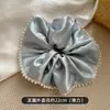 Scrunchie de Satén Hecho a Mano de Alta Gama Estilo Francés Temperamento Elegante Lazo de Tela para Cola de Caballo Baja para Mujeres