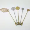 Broche de Acero Inoxidable con Forma de Hoja de Aleación, Pin Redondo para Ropa, Fabricante de Accesorios DIY