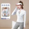 Conjunto de Dos Piezas de Ropa de Yoga Color Melocotón Adelgazante Transpirable Chaqueta de Cuello Alto Deportiva para Correr Fitness de Cintura Alta Levanta Glúteos