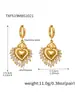 Acero Inoxidable Piedra Natural Borla Corona Corazón Estampado Cerámico DIY Multi-Accesorio Colgante Collar Aretes Set para Mujeres