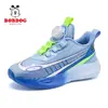 Sapatos Infantis Bobodou 2026 Novo Estilo Primavera/Outono Malha Respirável Tamanho Médio a Grande Crianças Botão Giratório Tênis Esportivos Infantis