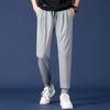 Verano talla grande Pantalones casuales de seda de hielo fino para hombre holgados de secado rápido que combinan con todo Pantalones deportivos para adolescentes estilo coreano hasta el tobillo