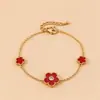 Pulsera de Flor Chapada en Oro con Circonita Transfronteriza Europea y Americana, Cadena para Clavícula de Lujo Ligero de Gama Alta, Collar de Moda Versátil
