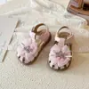 Corona de Moda Estilo Hada para Niñas Sandalias Romanas Huecas con Pedrería Verano 2026 Nuevos Zapatos Versátiles de Princesa