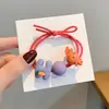 Ins Faixa de Cabelo Colorida com Frutas Feminina Menina Fofa Faixa para Couro Cabeludo Faixa de Cabelo Alta Elasticidade Couro Grosso Conjunto Corda de Cabelo Novo Estilo