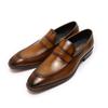 Mocassins Penny Europeus e Americanos Masculinos Forro em Couro Genuíno Sapatos de Couro Feitos à Mão Sapatos Sociais Masculinos de Alto Nível Tamanho Americano Couro Puro