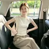 Nueva Camiseta de Estilo Chino Nacional Color Albaricoque Cuello Asimétrico Manga Corta para Mujer, Top Corto Irregular Slim-Fit Único y Hermoso para Verano