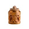 Colgante Difusor de Sándalo Verde Ahuecado Tallado Botella Colgante Ornamento Sachet Caja Llavero Accesorio de Bolsa Tejida para Hombre y Mujer