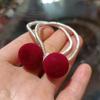 Cordão de Cabeça de Ano Novo Vintage Estrela Amor Geométrico Cordão de Cabelo Veludo Vermelho Laço de Cabelo para Mulheres Coque Estilo Coreano Acessórios de Cabelo Celebridade da Internet